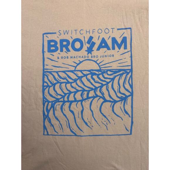 Men's Switchfoot Bro-Am and Rob Machado Jr T-shirt XL Beige with Blue Print - Picture 1 of 10